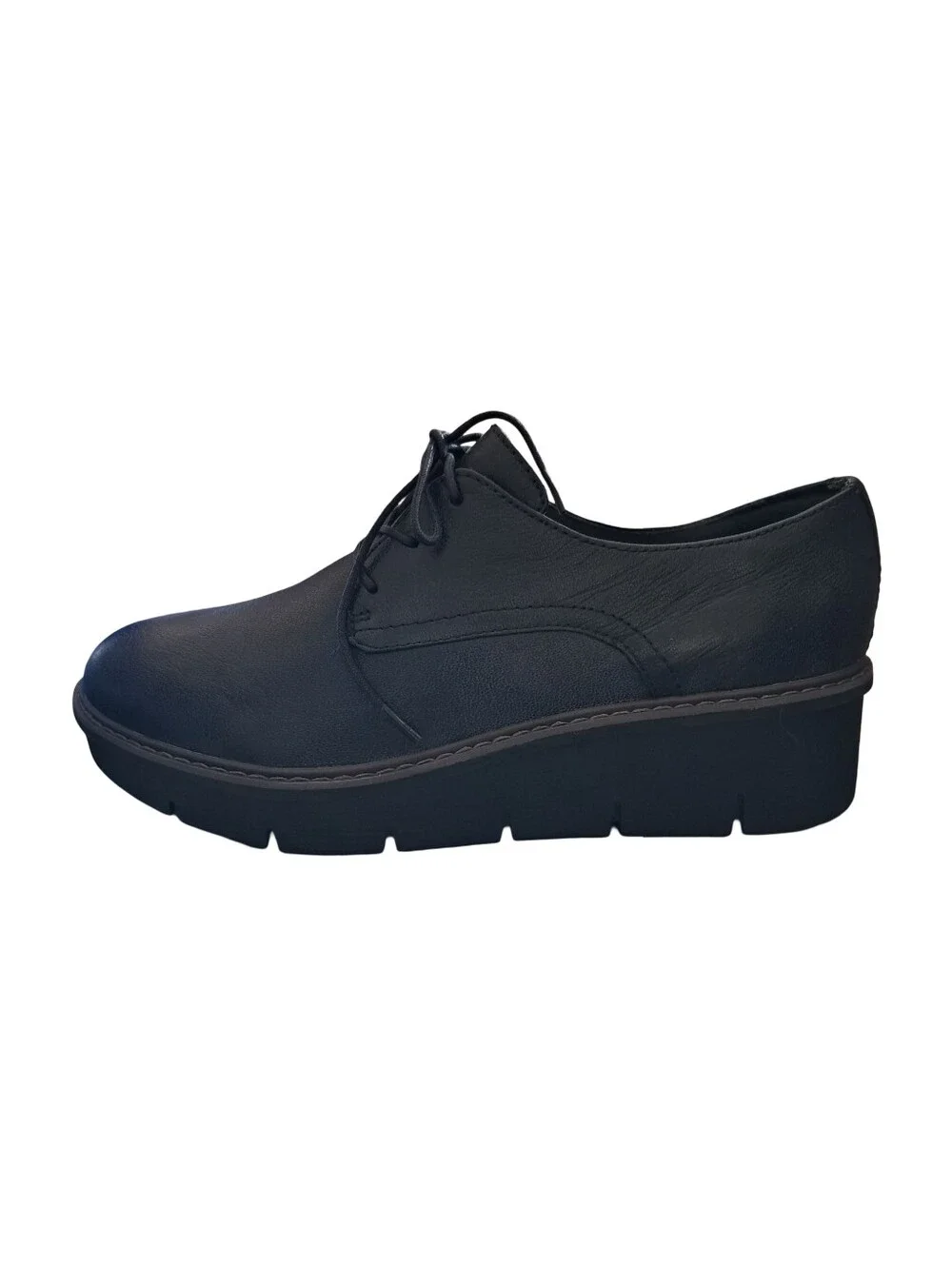 Clarks Airabell Tye Black Leather Oxford Women Shoes Size 10 NEW